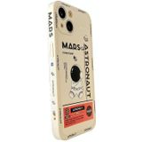 Voor iPhone 12 Pro Astronaut patroon siliconen telefoonhoes met rechte rand (Mars Astronaut-wit)