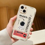 Voor iPhone 12 Pro Astronaut patroon siliconen telefoonhoes met rechte rand (Mars Astronaut-wit)