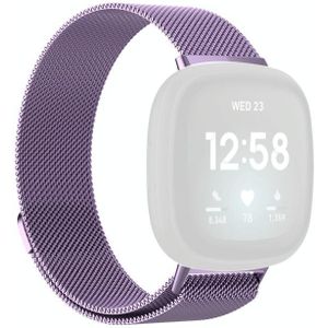 Voor Fitbit Versa 3 / Fitbit Magnetic Milano Replacement Strap  Size:Small Code(Light Purple)