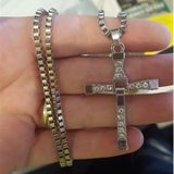 Kristallen Jezus Kruis hanger ketting voor mannen geschenk sieraden (goud)