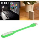 100 PCS draagbare mini USB 6 LED licht  voor PC/laptops/Power Bank  flexibele arm  Eye-Protection Light (groen)