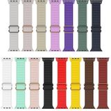 Japanese Word Buckle Silicone Replacement Watchband For Apple Watch Series 6 & SE & 5 & 4 40mm / 3 & 2 & 1 38mm(Rock White)