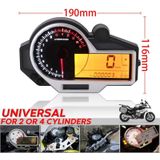 Speedpark Universal Motorcycle Instrument Kleurrijke LED LCD N1-6 Snelheidsmeter Kilometerteller Toerenteller