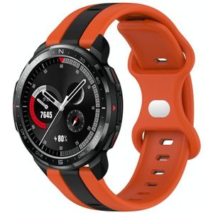 For Honor Watch GS Pro 20 mm vlindergesp tweekleurige siliconen horlogeband (oranje + zwart)