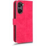 Voor ZTE Blade V40 Design Skin Feel Magnetic Flip lederen telefoonhoes (roze rood)