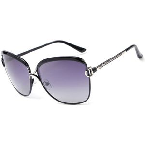 HDCRAFTER E016 Retro Fashion Ultraviolet-proof gepolariseerde zonnebril voor Women(Black)