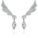925 sterling zilver mode elegante Zirkonia vleugels oorbellen voor vrouwen