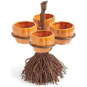 Halloween Pumpkin Snack Bowl Stand Decoratief Opbergrek  Stijl: Vier Cups Set