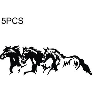 5PCS FGM-002 Carving Reflecterende Stickers Galopperend Paard Carrosserie Sticker (Zwart)