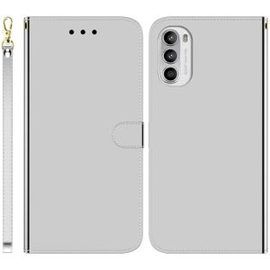 For Motorola Moto G52 Imitated Mirror Surface Horizontal Flip Leather Phone Case(Silver)