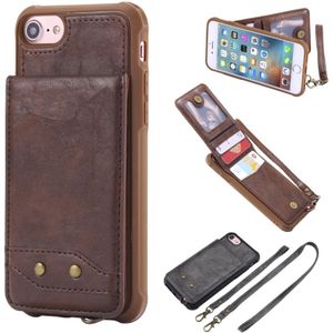 Voor iPhone 6 Vertical Flip Shockproof Leather Protective Case met Long Rope  Support Card Slots & Bracket & Photo Holder & Wallet Function(?)