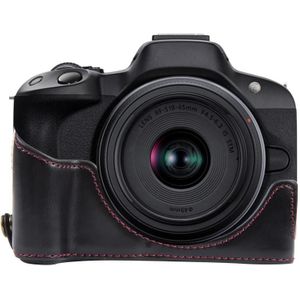 Voor Canon EOS R50 1/4 inch schroefdraad PU-lederen camera Half Case Base