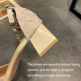 Dames sandalen met teenslippers met woordgesp dikke hak hoge hakken  maat: 35