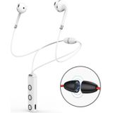 BT313 magnetische oordopjes sport draadloze koptelefoon handsfree Bluetooth HD stereo Bass headsets met Mic (wit)