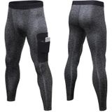 Camouflage Pocket Training Running Fast Dry High Elastic Sports Casual Tights (Color:Flower Grey Pure Black Size:XL)