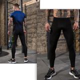 Camouflage Pocket Training Running Fast Dry High Elastic Sports Casual Tights (Color:Flower Grey Pure Black Size:XL)