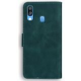 Voor Samsung Galaxy A40 Skin Feel Pure Color Flip Leather Phone Case