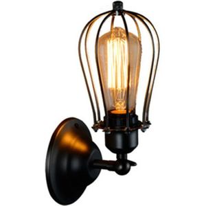 Retro dubbele hoofd grapefruit smeedijzeren antieke restaurant corridor gangpad LED muur lamp met Edison wolfraam draad 40W (single head)