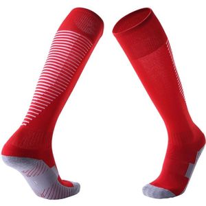Een paar Adult anti-Skid over knie dikke zweet-absorberende hoge knie sokken (rood)