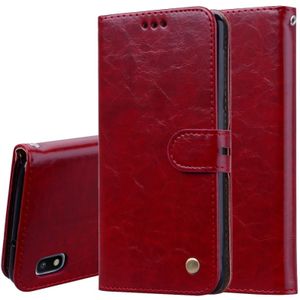 Business stijl olie Wax textuur horizontale Flip lederen case voor Galaxy A10  met houder & kaartsleuven & portemonnee (rood)
