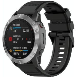 Voor Garmin Fenix 5X Plus 26mm Horizontale Textuur Siliconen Horlogeband met Removal Tool (Zwart)