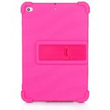 Voor iPad mini 5 / 4 Tablet PC Siliconen beschermhoes met onzichtbare beugel (Rose Red)