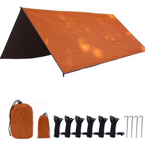 Outdoor Camping Levert Multifunctionele Camping Parasol Waterdichte En Vochtbestendige Mat Ultra-Light Sky Grootte: 300 x 300cm (Oranje)