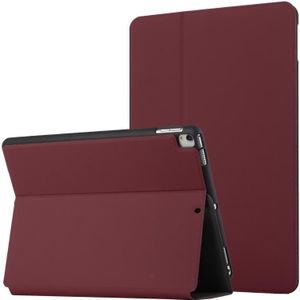 Voor iPad 9.7 2018 & 2017 Dual-vouwen Horizontale Flip Tablet Leren Case met Houder & Sleep / Wake-Up-functie (Wijnrood)