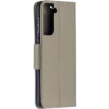 Voor Samsung Galaxy S30 Litchi Texture Pure Color Horizontale Flip Lederen case met Holder & Card Slots & Wallet & Lanyard(Grijs)