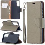 Voor Samsung Galaxy S30 Litchi Texture Pure Color Horizontale Flip Lederen case met Holder & Card Slots & Wallet & Lanyard(Grijs)