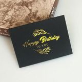 100 STUKS Bruiloft Zegenkaart Dank u Bericht Cadeau Decoratie Kaart Bronzing Bloem Wenskaart Gelukkige Verjaardag (Zwart)