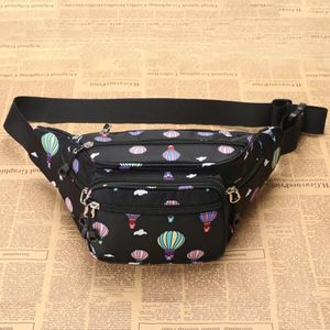 Y051 dames zomer crossbody heuptas grote capaciteit mobiele telefoon tas (ballon zwart)