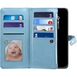 Voor iPhone 6s Plus / 6 Plus ESEBLE Star Series Lanyard Rits Portemonnee RFID Leren Case(Blauw)