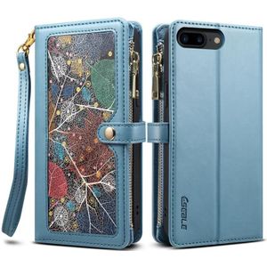 Voor iPhone 6s Plus / 6 Plus ESEBLE Star Series Lanyard Rits Portemonnee RFID Leren Case(Blauw)