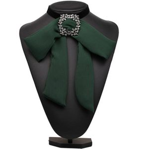 Satin Chiffon Vlinderdas Dames Shirt Collar Accessoire (Groen)