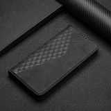 For Samsung Galaxy S21 5G Diamond Pattern Splicing Skin Feel Magnetic Horizontal Flip Leather Case with Card Slots & Holder & Wallet(Black)