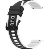 Voor Amazfit GTS 3 22 mm tweekleurige siliconen horlogeband (zwart + wit)