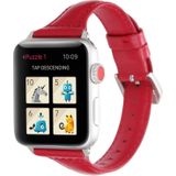 Eenvoudige manier lederen T Type horloge band voor Apple Watch serie 3 & 2 & 1 38mm(Red)