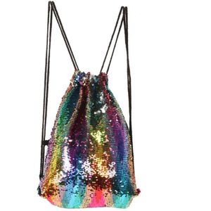 Zeemeermin glinsterende pailletten koord sport rugzak schouder Bag(Colour)