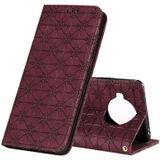 Voor Xiaomi Mi 10T Lite 5G Lucky Flowers Embossing Patroon Magnetic Horizontal Flip Leather Case met Holder & Card Slots (Wijn Rood)