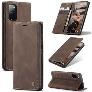 Voor Samsung Galaxy S20 FE CaseMe 013 Multifunctionele Horizontale Flip Lederen Case met Holder & Card Slot & Wallet(Koffie)