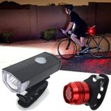 Fiets Markeer USB oplaadbare lamp waterdichte fiets koplamp achterlicht set (koplamp + achterlicht)