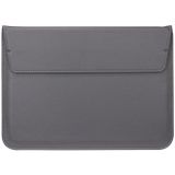 Universele envelop stijl PU lederen draagtas met houder voor uiterst dunne Notebook Tablet PC 15.4 inch  maat: 39x28x1.5cm(Grey)