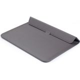 Universele envelop stijl PU lederen draagtas met houder voor uiterst dunne Notebook Tablet PC 15.4 inch  maat: 39x28x1.5cm(Grey)