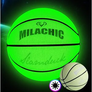 Milachic nummer 7 fluorescerende groene holografische reflecterende basketbal