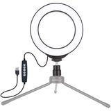 PULUZ 4 7 inch 12cm USB 10 modes 8 kleuren RGBW Dimbare LED ring Vloggen fotografie video lichten met koude schoen statief bal hoofd (zwart)