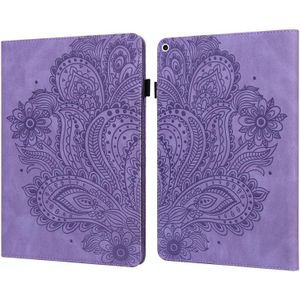 Peacock Embossed Pattern TPU + PU Horizontal Flip Leather Case with Holder & Card Slots & Wallet & Sleep / Wake-up Function For iPad 9.7 (2017) & (2018)(Purple) Peacock Embossed Pattern TPU + PU Horizontal Flip Leather Case with Holder & Card Slots &