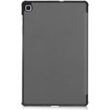 Voor Galaxy Tab S6 Lite 10 4 inch Custer Pattern Pure Color Horizontal Flip Leather Case met drie opvouwbare houder (grijs)