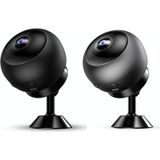 V380 A12 Mini 1080P draadloze slimme camera wifi beveiligingscamera nachtzicht remote home kleine bewakingscamera (mat zwart)