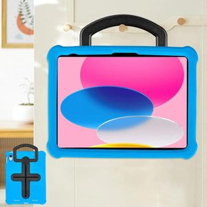 Voor iPad 10e Gen 10.9 2022 Schild 360 Rotatie Handvat EVA Shockproof PC Tablet Case(Blauw Zwart)